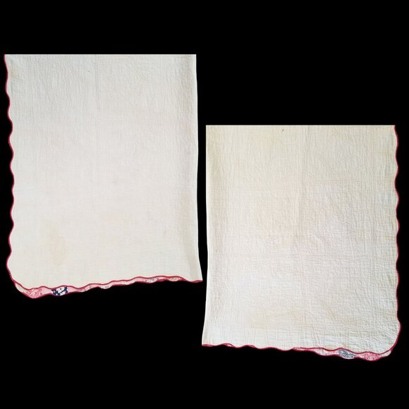 Vintage Quilt 1930s Fan Motif Handsewn w/20s-30s Cotton Fabrics - Picture 11 of 16